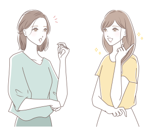 話をする二人の女性のイラスト