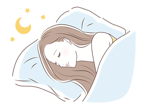 ぐっすり眠っている女性のイラスト