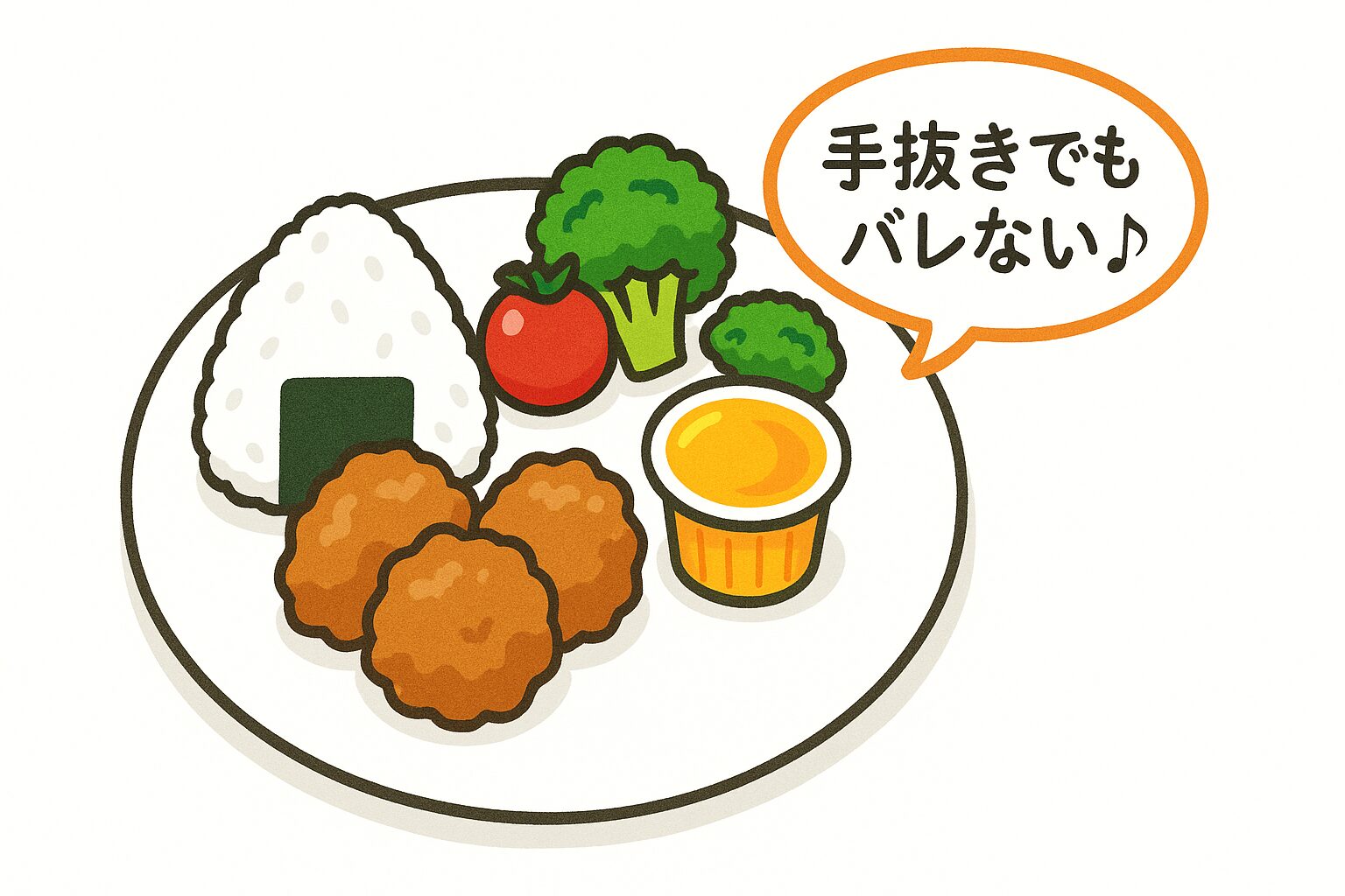 子どもが喜ぶ手抜き感ゼロのワンプレートランチ（おにぎり・唐揚げ・野菜・ゼリー）